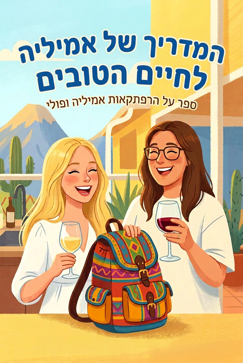 עטיפת הספר "המדריך של אמיליה לחיים הטובים" — ספר של לקוח אמיתי, ספר מודפס מותאם אישית מבית ספר במתנה
