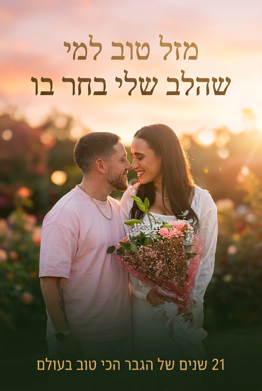 עטיפת הספר "מזל טוב למי שהלב שלי בחר בו" — ספר של לקוח אמיתי, ספר מודפס מותאם אישית מבית ספר במתנה