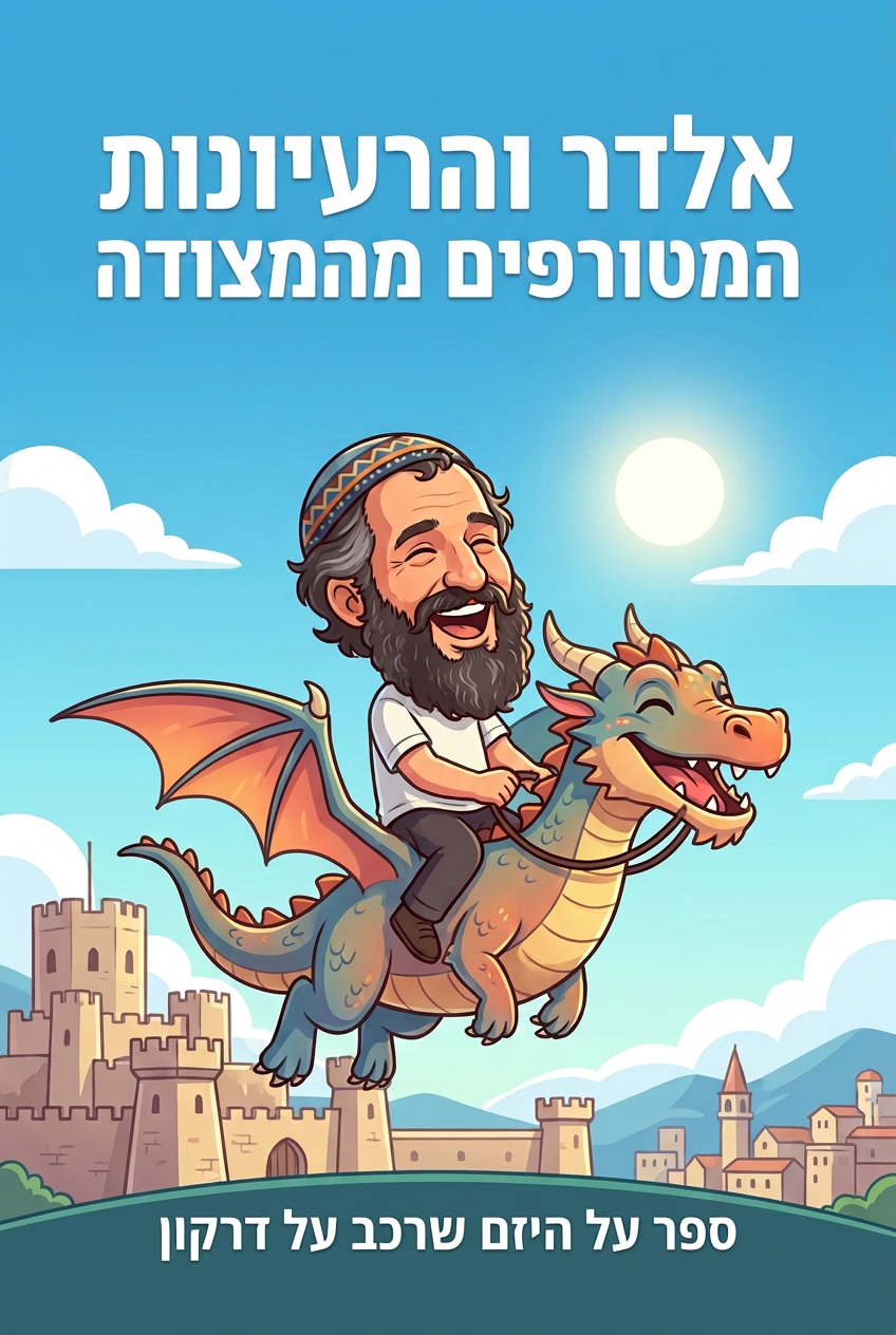 עטיפת הספר "אלדר והרעיונות המטורפים מהמצודה" — ספר של לקוח אמיתי, ספר מודפס מותאם אישית מבית ספר במתנה
