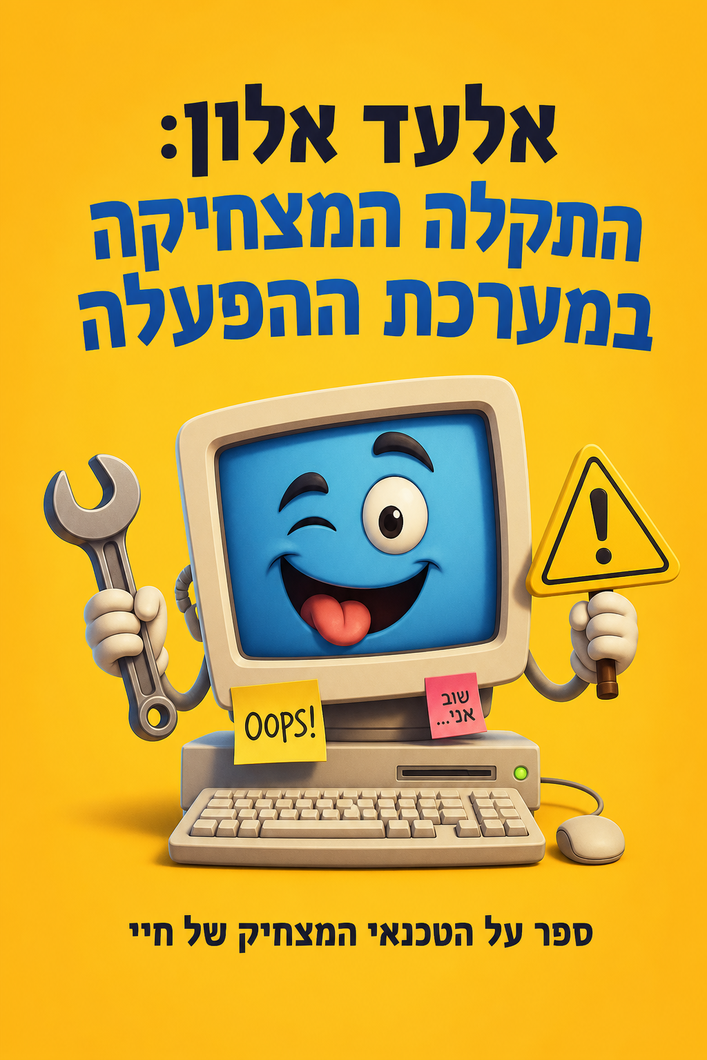 עטיפת הספר "אלעד אלון: התקלה המצחיקה במערכת ההפעלה" — ספר של לקוח אמיתי, ספר מודפס מותאם אישית מבית ספר במתנה