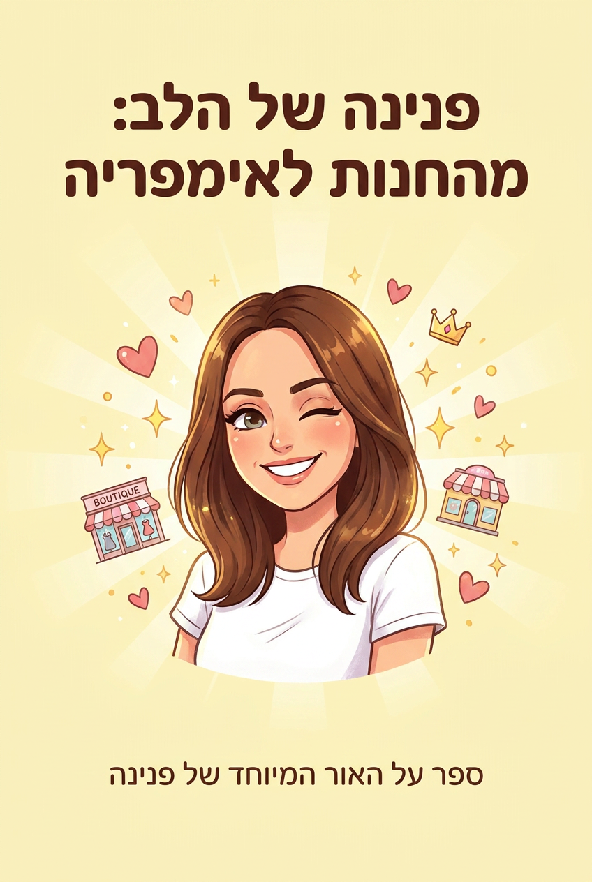 עטיפת הספר "פנינה של הלב: מהחנות לאימפריה" — ספר של לקוח אמיתי, ספר מודפס מותאם אישית מבית ספר במתנה