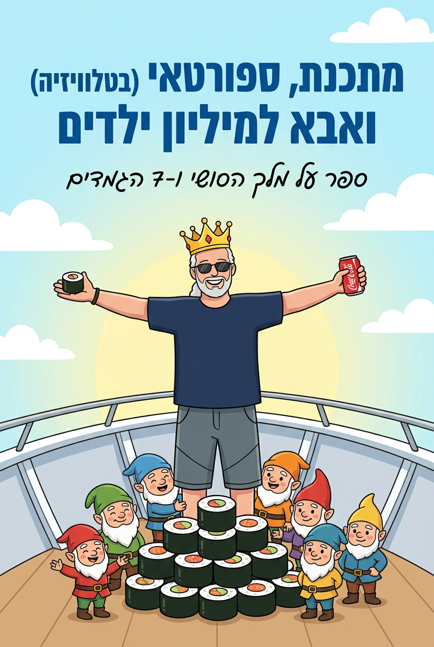 עטיפת הספר "מתכנת, ספורטאי (בטלוויזיה) ואבא למיליון ילדים" — ספר של לקוח אמיתי, ספר מודפס מותאם אישית מבית ספר במתנה