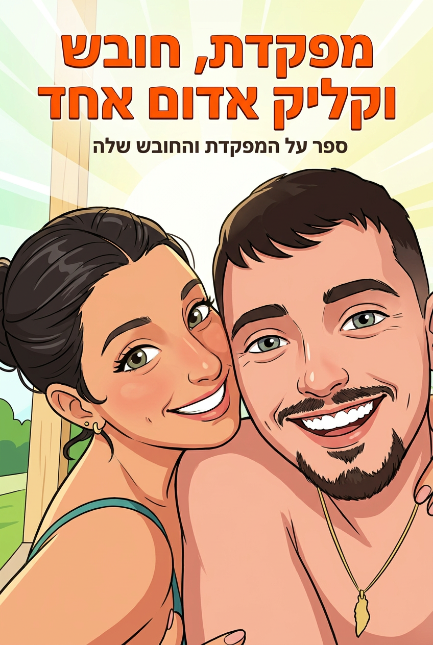 עטיפת הספר "מפקדת, חובש וקליק אדום אחד" — ספר של לקוח אמיתי, ספר מודפס מותאם אישית מבית ספר במתנה