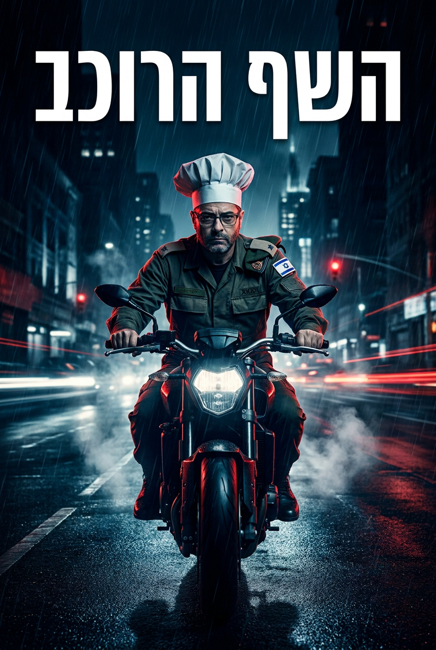 עטיפת הספר "השף הרוכב " — ספר של לקוח אמיתי, ספר מודפס מותאם אישית מבית ספר במתנה