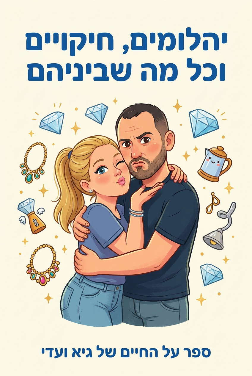 עטיפת הספר "יהלומים, חיקויים וכל מה שביניהם" — ספר של לקוח אמיתי, ספר מודפס מותאם אישית מבית ספר במתנה