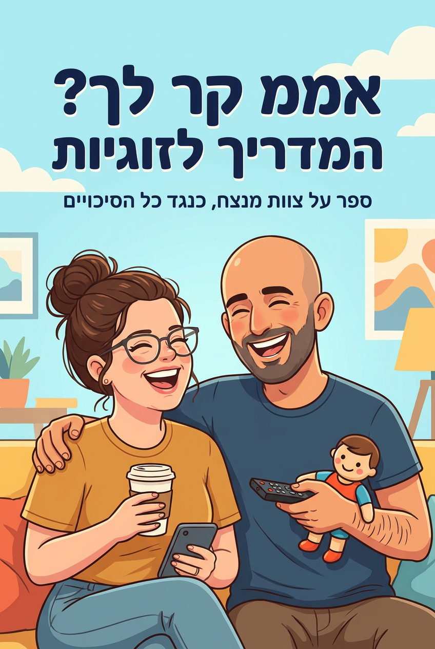 עטיפת הספר "אממ קר לך? המדריך לזוגיות" — ספר של לקוח אמיתי, ספר מודפס מותאם אישית מבית ספר במתנה