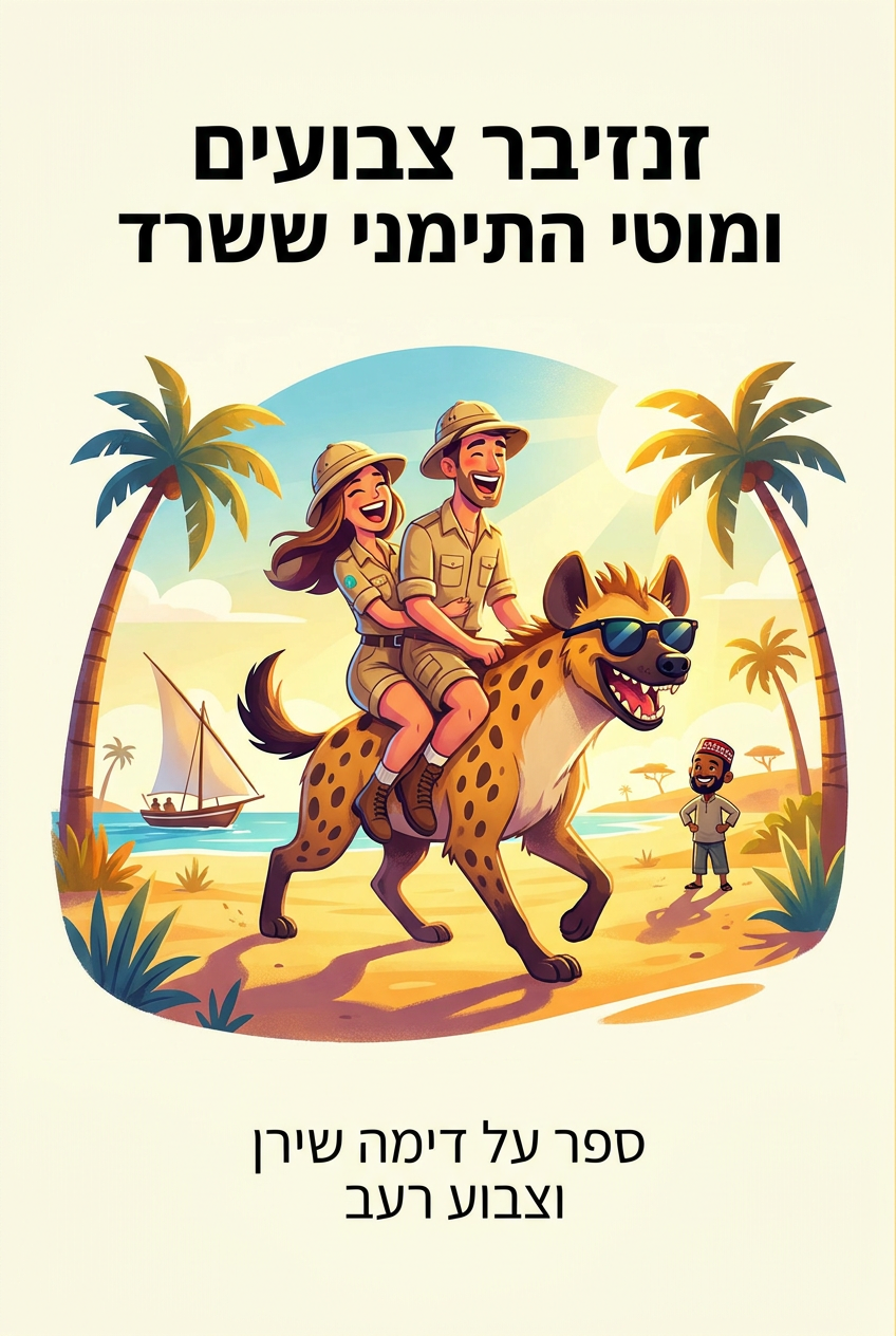עטיפת הספר "זנזיבר צבועים ומוטי התימני ששרד" — ספר של לקוח אמיתי, ספר מודפס מותאם אישית מבית ספר במתנה