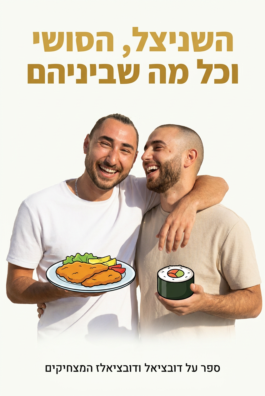 כריכת הספר השניצל, הסושי וכל מה שביניהם