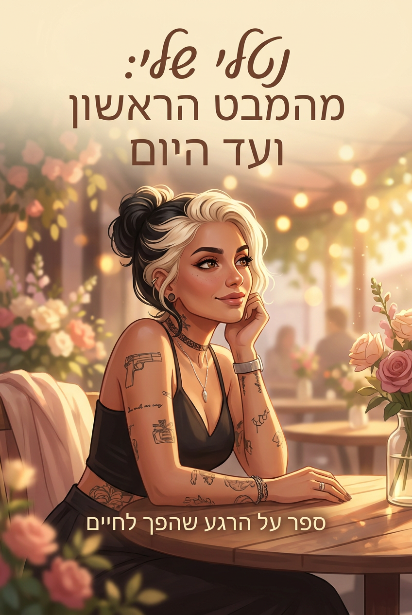 עטיפת הספר "נטלי שלי: מהמבט הראשון ועד היום" — ספר של לקוח אמיתי, ספר מודפס מותאם אישית מבית ספר במתנה