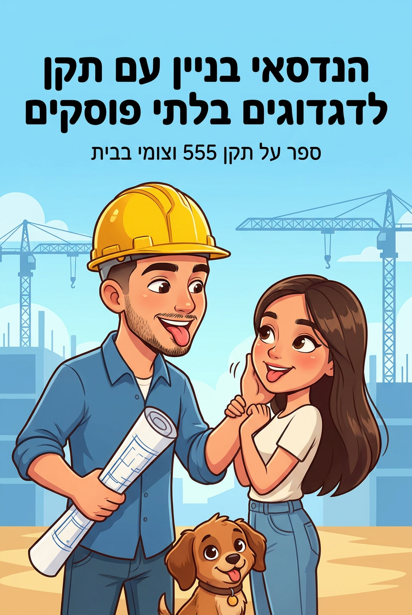 עטיפת הספר "הנדסאי בניין עם תקן לדגדוגים בלתי פוסקים" — ספר של לקוח אמיתי, ספר מודפס מותאם אישית מבית ספר במתנה