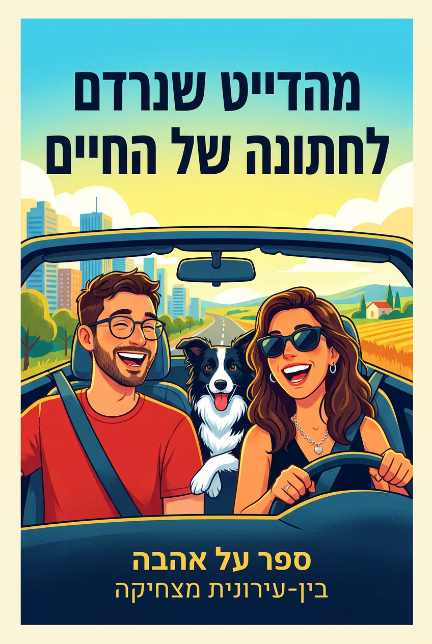 עטיפת הספר "מהדייט שנרדם לחתונה של החיים" — ספר של לקוח אמיתי, ספר מודפס מותאם אישית מבית ספר במתנה