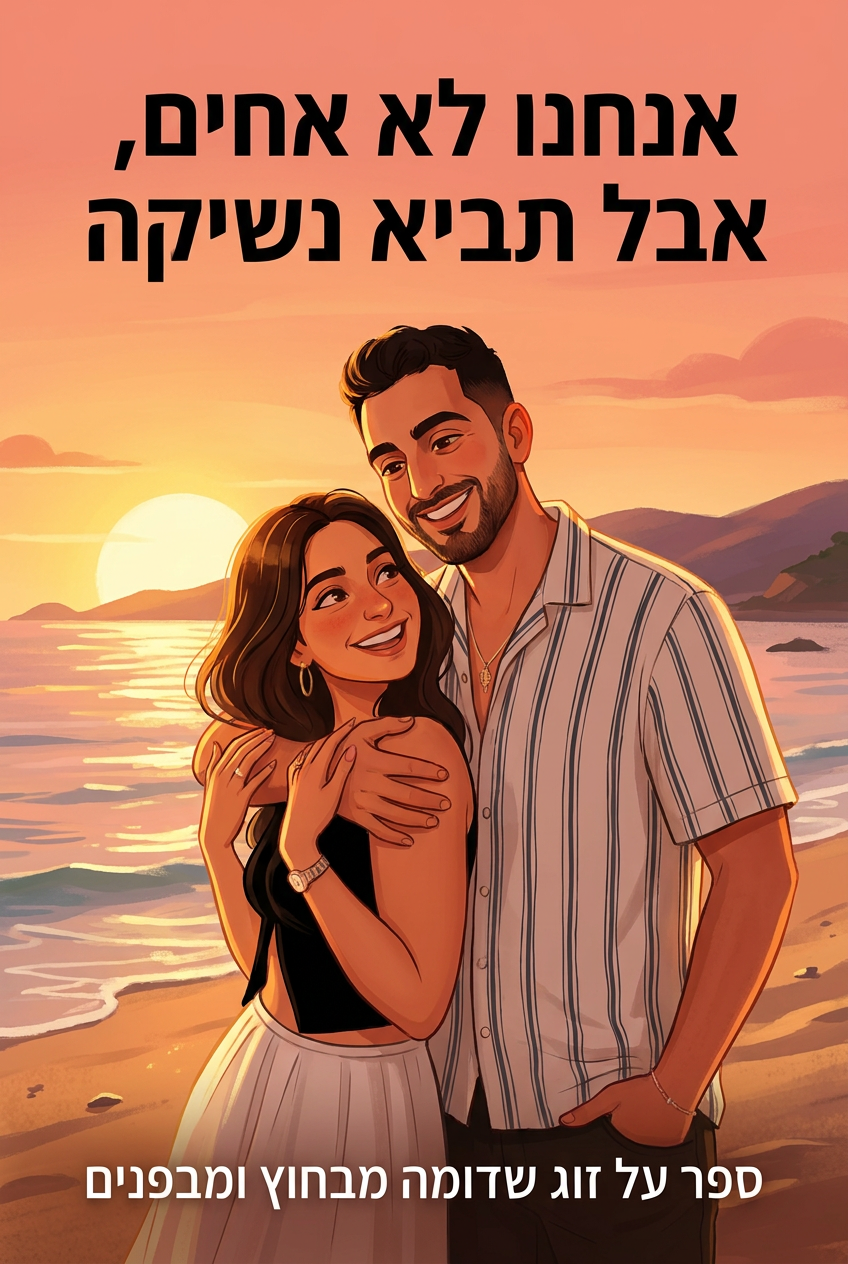 עטיפת הספר "אנחנו לא אחים, אבל תביא נשיקה" — ספר של לקוח אמיתי, ספר מודפס מותאם אישית מבית ספר במתנה