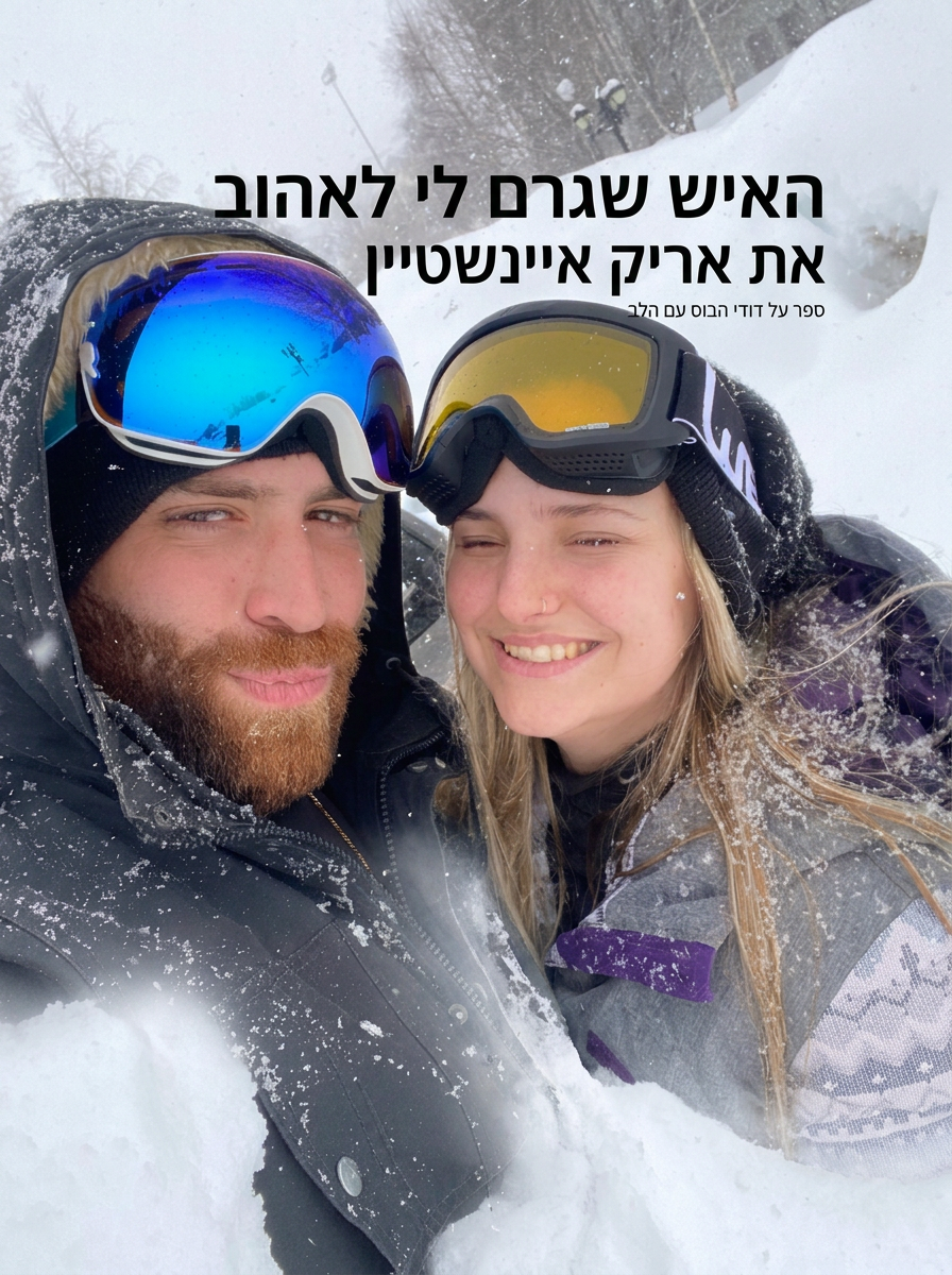 עטיפת הספר "האיש שגרם לי לאהוב את אריק איינשטיין" — ספר של לקוח אמיתי, ספר מודפס מותאם אישית מבית ספר במתנה
