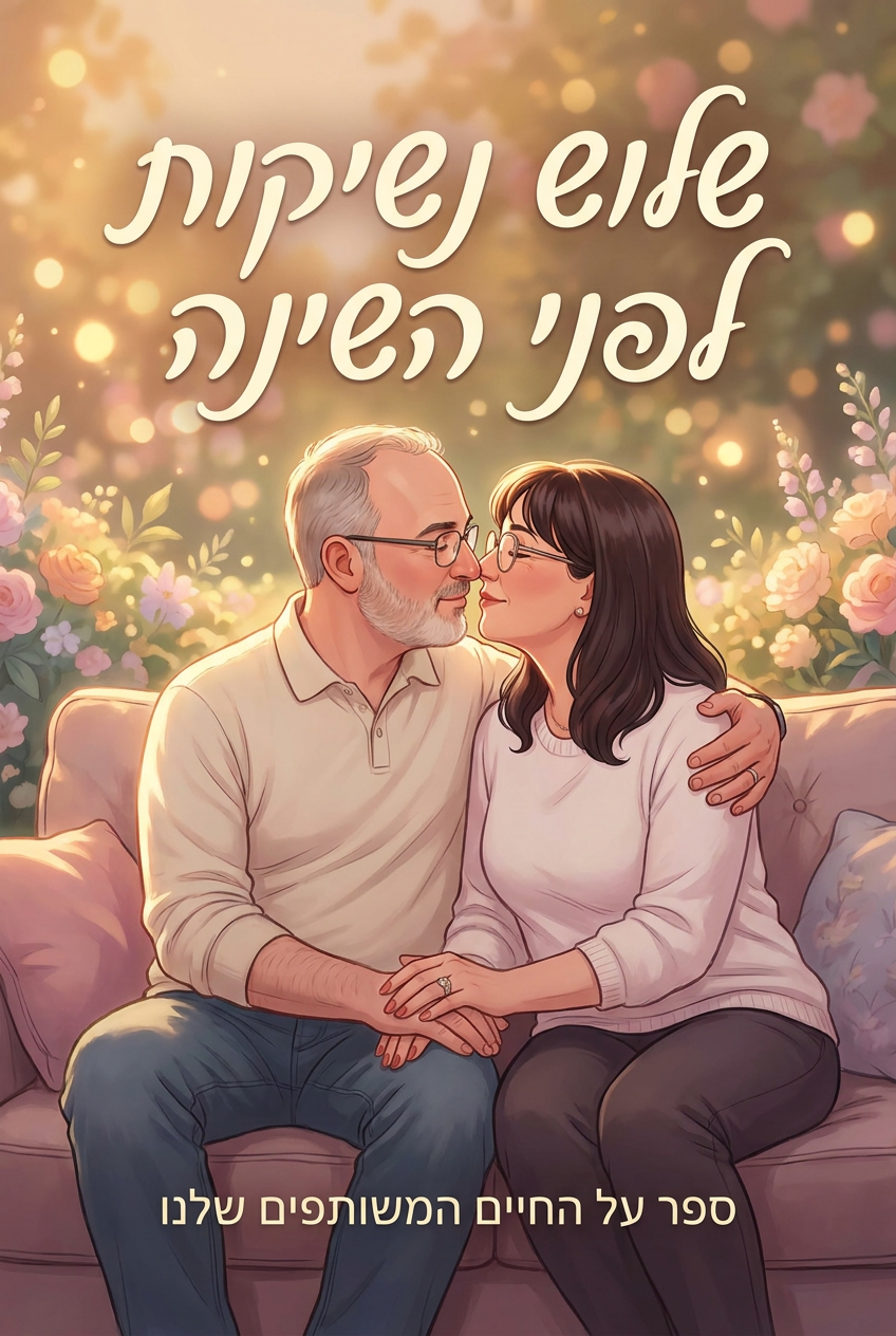 עטיפת הספר "שלוש נשיקות לפני השינה" — ספר של לקוח אמיתי, ספר מודפס מותאם אישית מבית ספר במתנה