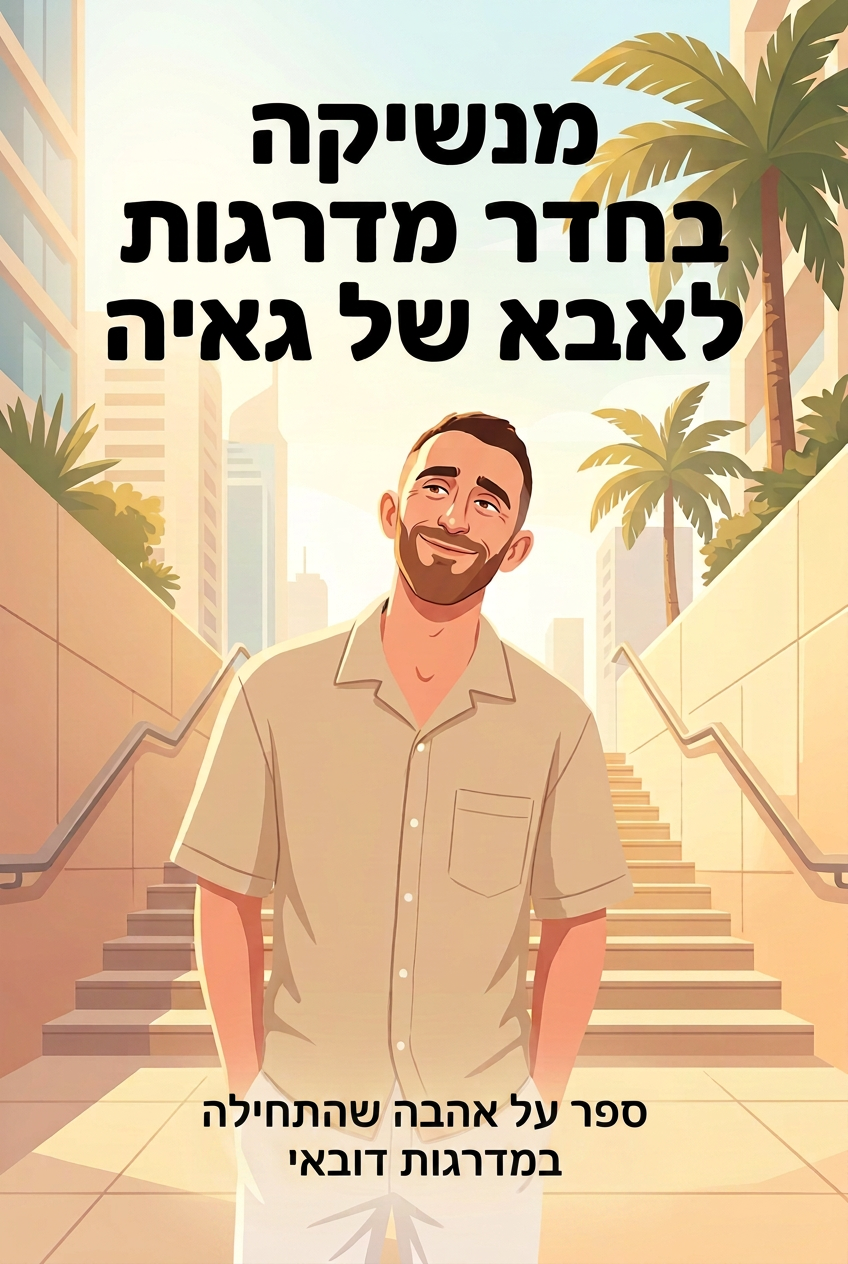 עטיפת הספר "מנשיקה בחדר מדרגות לאבא של גאיה" — ספר של לקוח אמיתי, ספר מודפס מותאם אישית מבית ספר במתנה