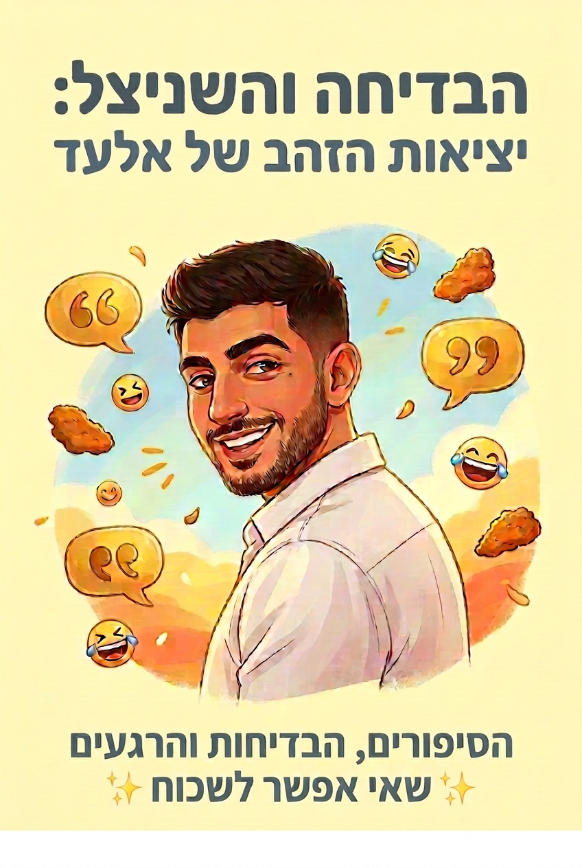 כריכת הספר הבדיחה והשניצל: יציאות הזהב של אלעד