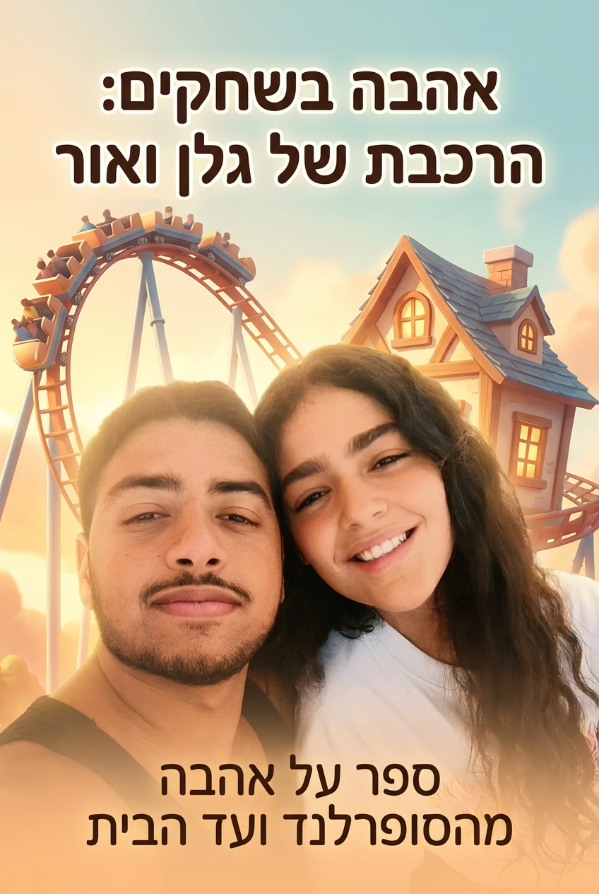 עטיפת הספר "אהבה בשחקים: הרכבת של גלן ואור" — ספר של לקוח אמיתי, ספר מודפס מותאם אישית מבית ספר במתנה
