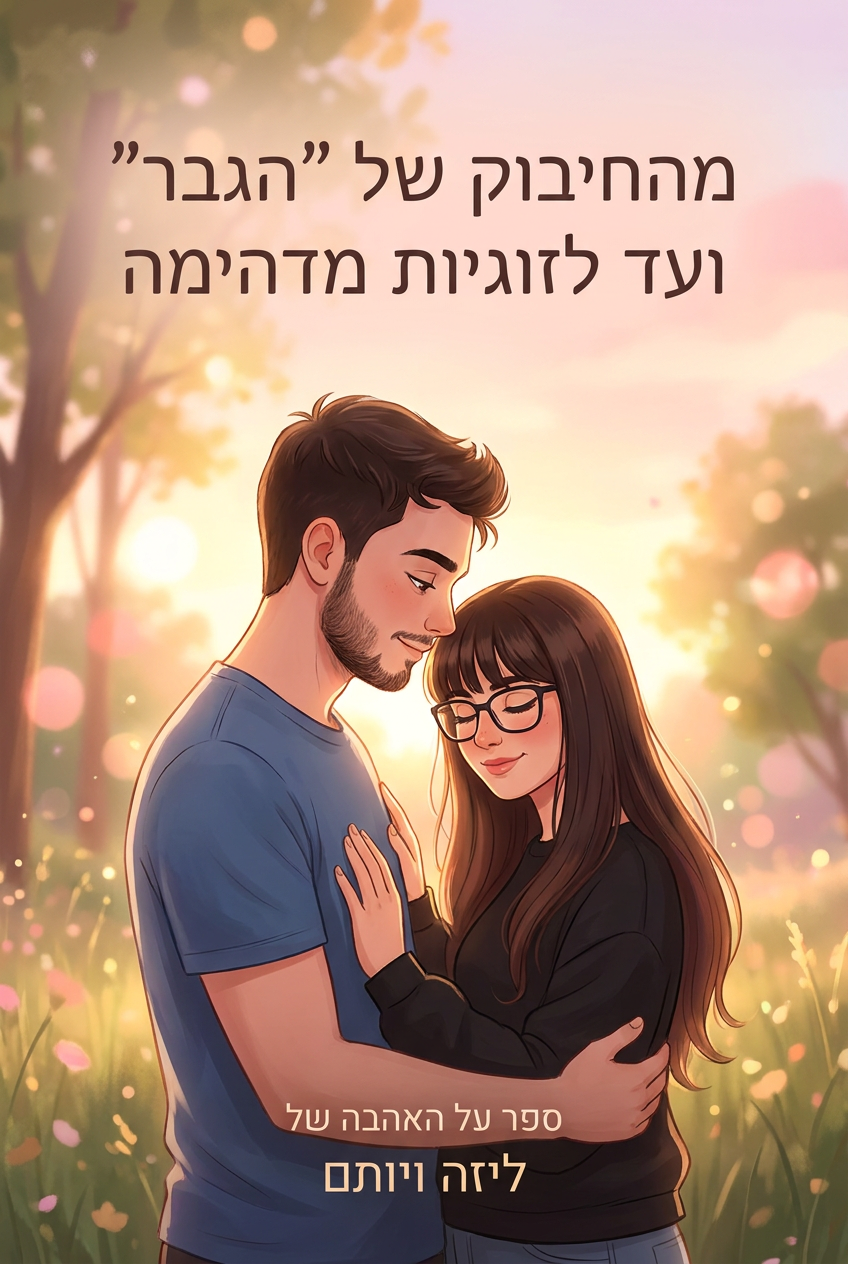 עטיפת הספר "מהחיבוק של "הגבר" ועד לזוגיות מדהימה" — ספר של לקוח אמיתי, ספר מודפס מותאם אישית מבית ספר במתנה