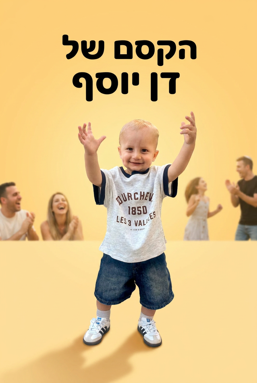 עטיפת הספר "הקסם של דן יוסף " — ספר של לקוח אמיתי, ספר מודפס מותאם אישית מבית ספר במתנה