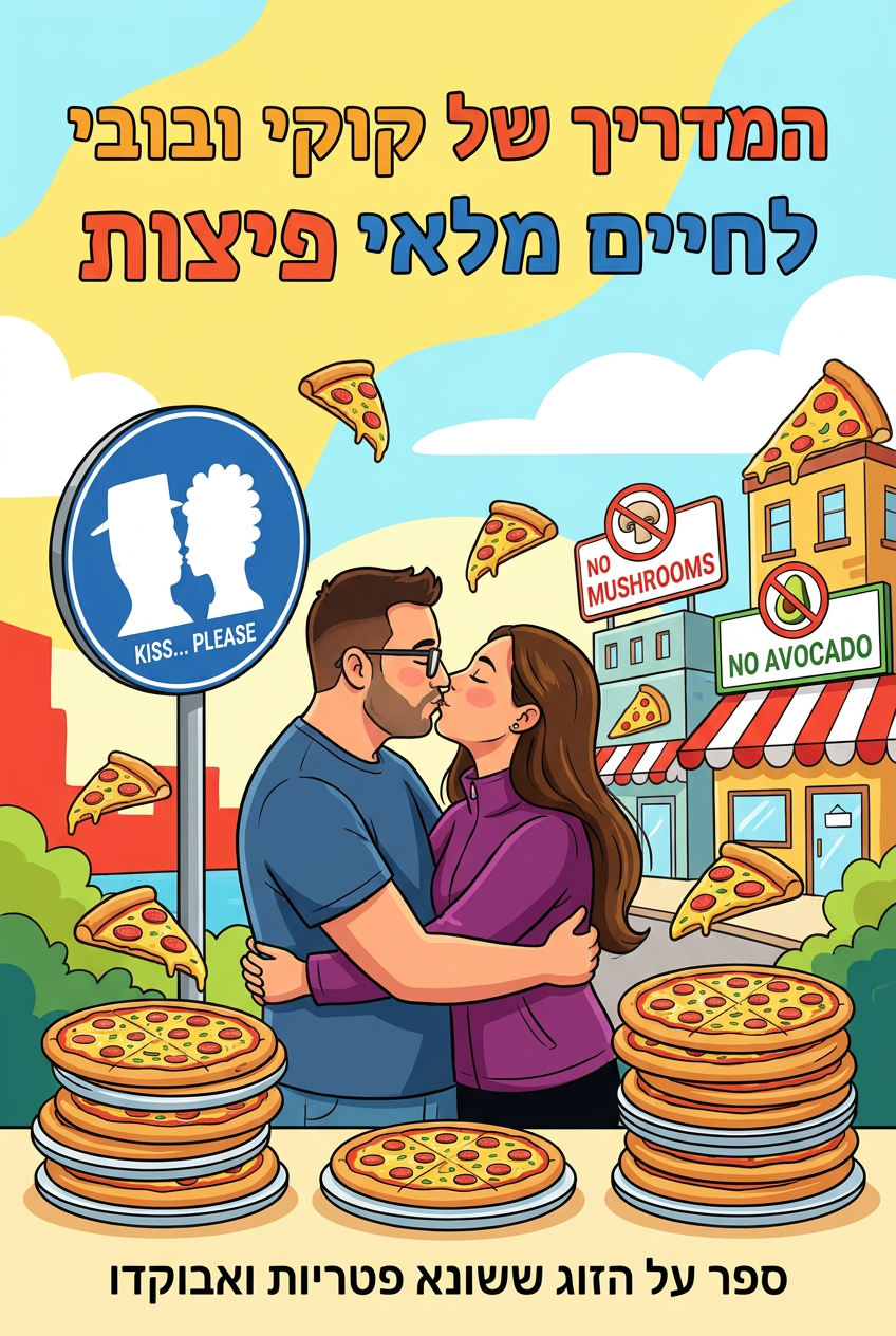 עטיפת הספר "המדריך של קוקי ובובי לחיים מלאי פיצות" — ספר של לקוח אמיתי, ספר מודפס מותאם אישית מבית ספר במתנה