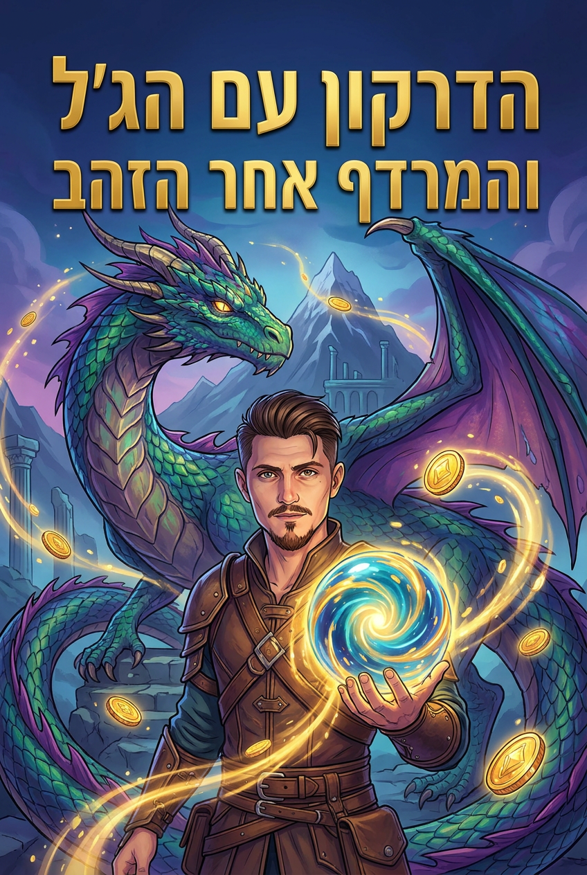 כריכת הספר הדרקון עם הג׳ל והמרדף אחר הזהב
