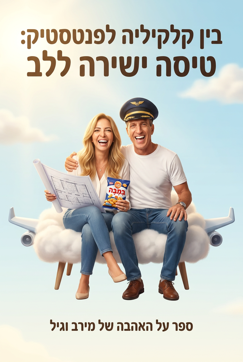 עטיפת הספר "בין קלקיליה לפנטסטיק: טיסה ישירה ללב" — ספר של לקוח אמיתי, ספר מודפס מותאם אישית מבית ספר במתנה