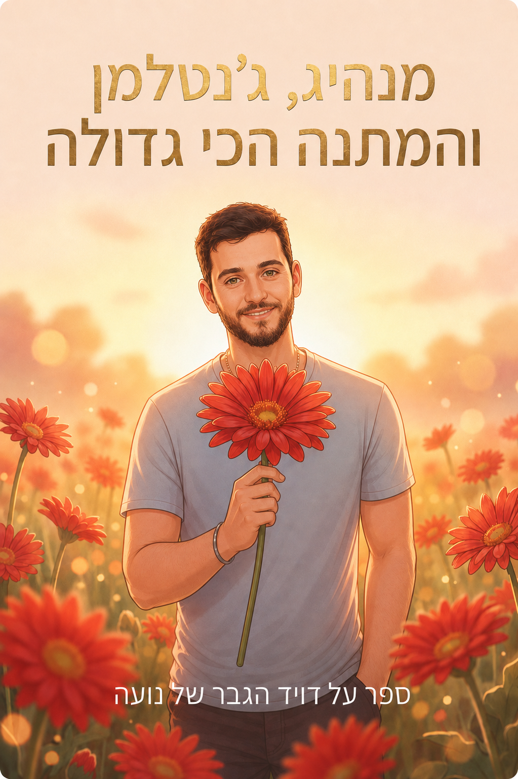 עטיפת הספר "מנהיג, ג׳נטלמן והמתנה הכי גדולה" — ספר של לקוח אמיתי, ספר מודפס מותאם אישית מבית ספר במתנה