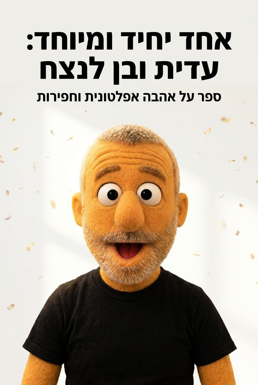 עטיפת הספר "אחד יחיד ומיוחד: עדית ובן לנצח" — ספר של לקוח אמיתי, ספר מודפס מותאם אישית מבית ספר במתנה