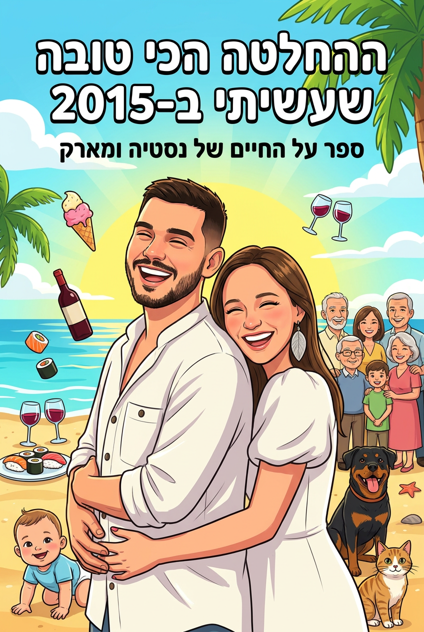 עטיפת הספר "ההחלטה הכי טובה שעשיתי ב-2015" — ספר של לקוח אמיתי, ספר מודפס מותאם אישית מבית ספר במתנה