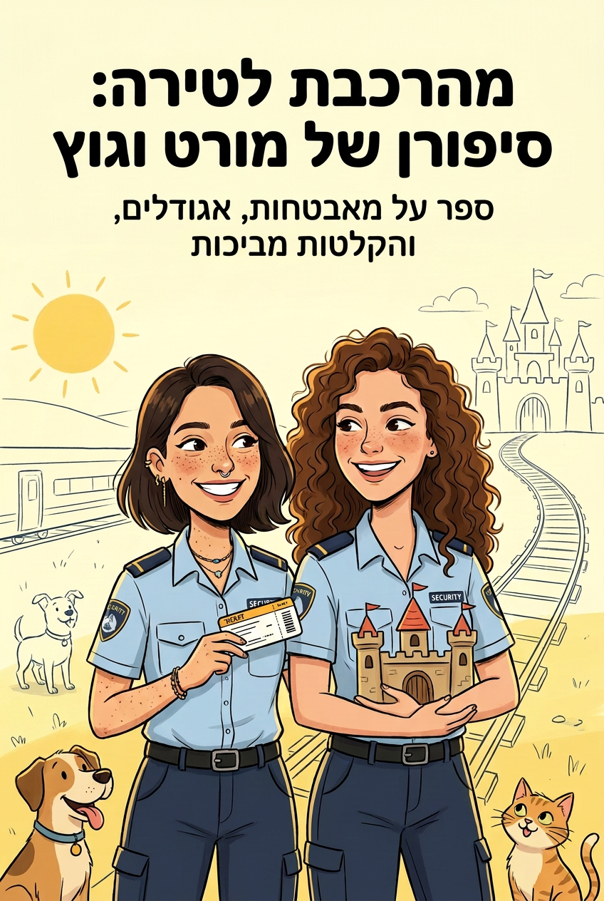 עטיפת הספר "מהרכבת לטירה: סיפורן של מורט וגוץ" — ספר של לקוח אמיתי, ספר מודפס מותאם אישית מבית ספר במתנה