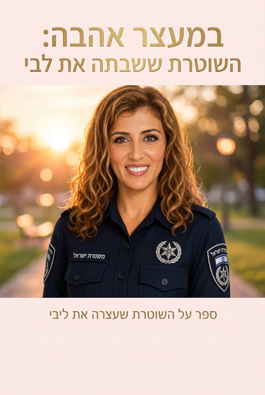 עטיפת הספר "במעצר אהבה: השוטרת ששבתה את לבי" — ספר של לקוח אמיתי, ספר מודפס מותאם אישית מבית ספר במתנה